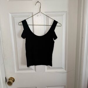 LNA Black Fitted Cut Out Tank Top